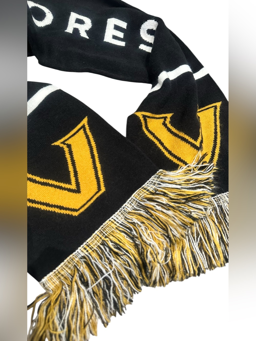 Vanderbilt University Commodores Winter Knit Scarf Gold White Black Unisex - Picture 4 of 6